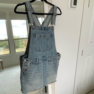 Denim overall skirt